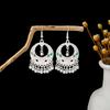 Vintage Ethnic Miao Silver Alloy Teardrop Tassel Earrings