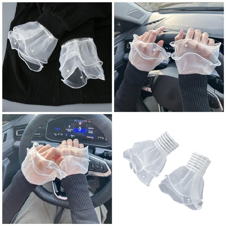 Damen ausgestellte Organza Falsche Ärmel Abnehmbare Falsche Manschetten Handgelenk Falsche Ärmel