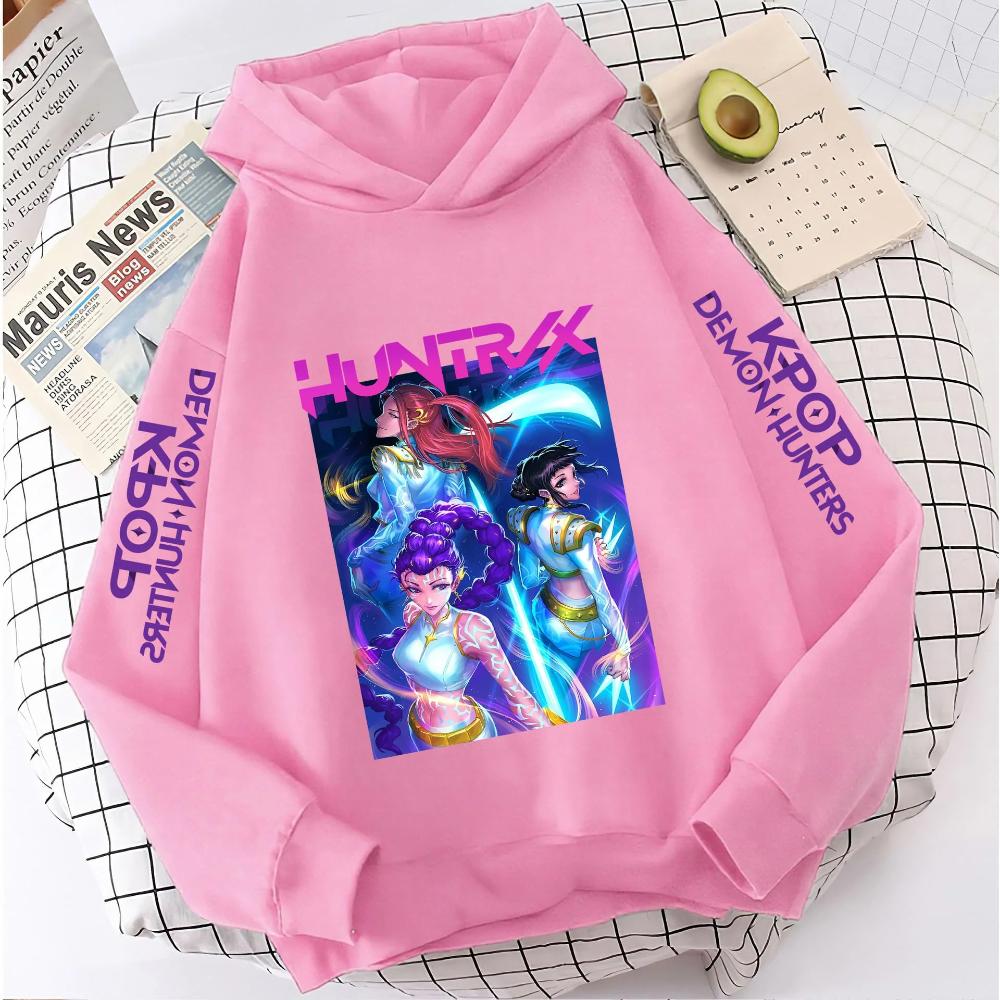 Korean Popular Demon Hunter Children's Hoodie Casual Girl Clothing Autumn and Winter Cute Cartoon Warm Children's Clothing