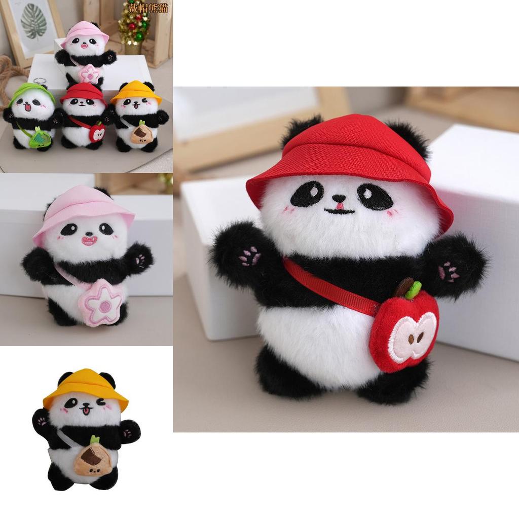 Entzückender Niedlicher Plüsch Panda Schlüsselanhänger Puppe Weiches Stofftier Rucksack Anhänger