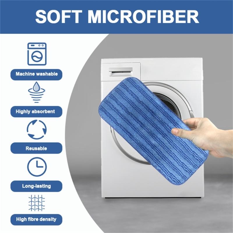 6Pieces Reusable Wet Jet Pads for SwifferWet Jet Mop Microfiber Mop Refill for Wet Mopping Cloths Washable Mop Pads