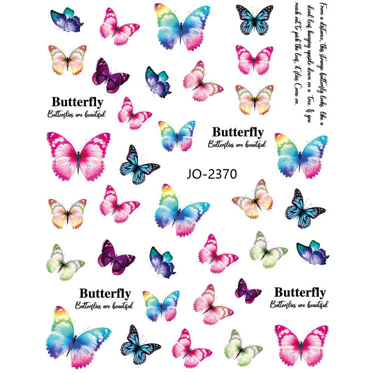 Butterfly Nail Stickers Colorful Butterflies Self Adhesive Transfer Sliders Wraps Manicures Foils DIY Decorations,Nail Art Tool