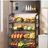 Kitchen Fruit and Vegetable Storage Basket Floor Multi-layer Microwave Storage Shelf Storage and Arrangement