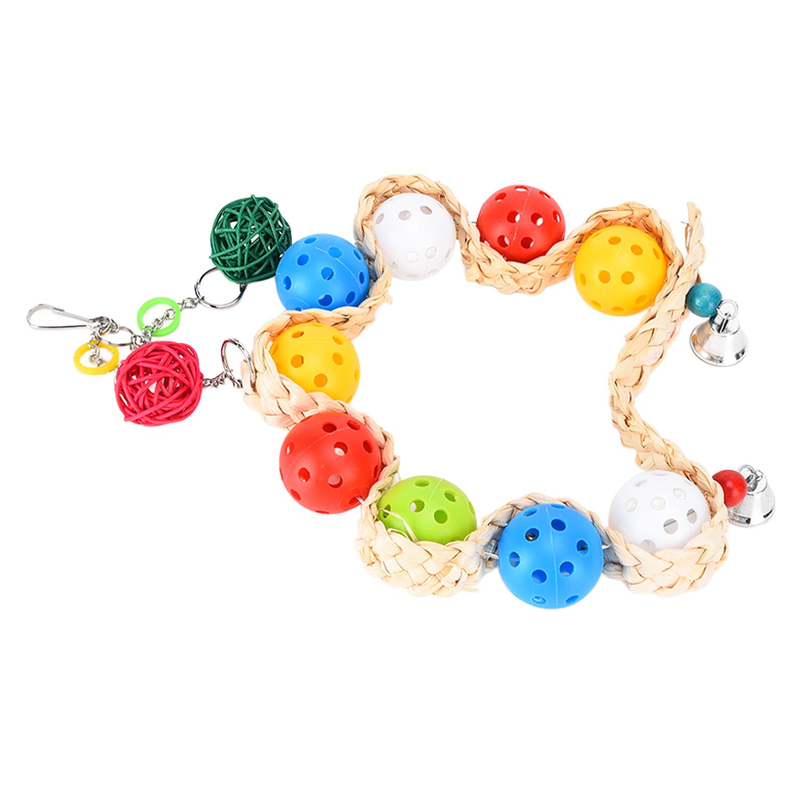 Bird Hanging Swing Corn Leaf Plastic Ball Pet Bird Cage Swing Chew Toy for Pet Birds Parrots