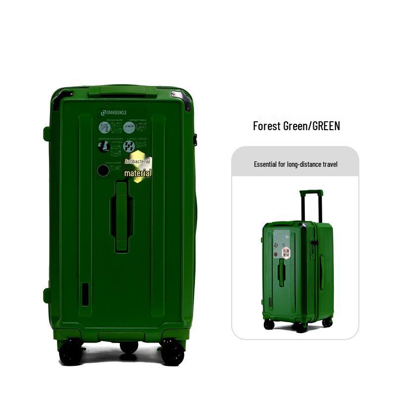 32-Inch Large Capacity Durable Leather Trolley Case with Combination Lock for Men & Women