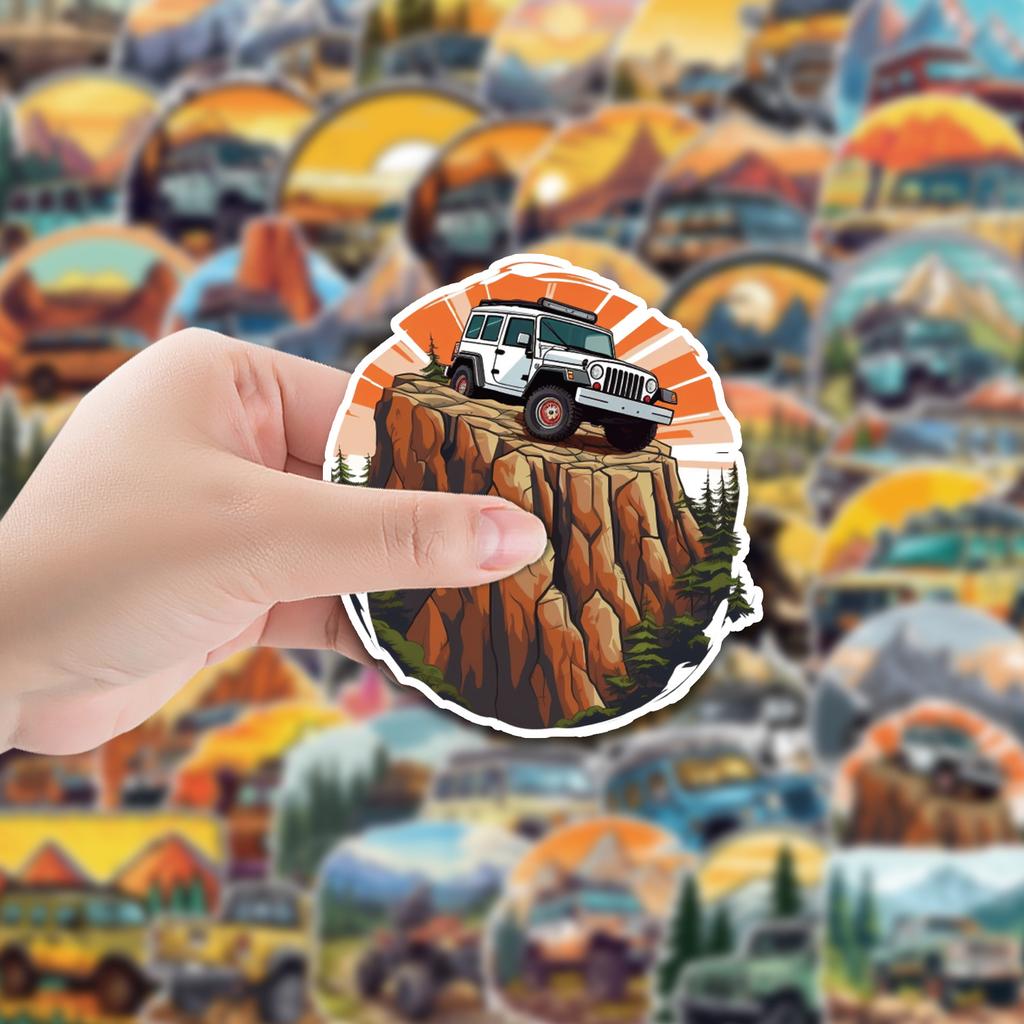50 Mountain Off-road Vehicle Graffiti Stickers Suitcase Skateboard Guitar Decoration Stickers Waterproof Creative Stationery Stickers