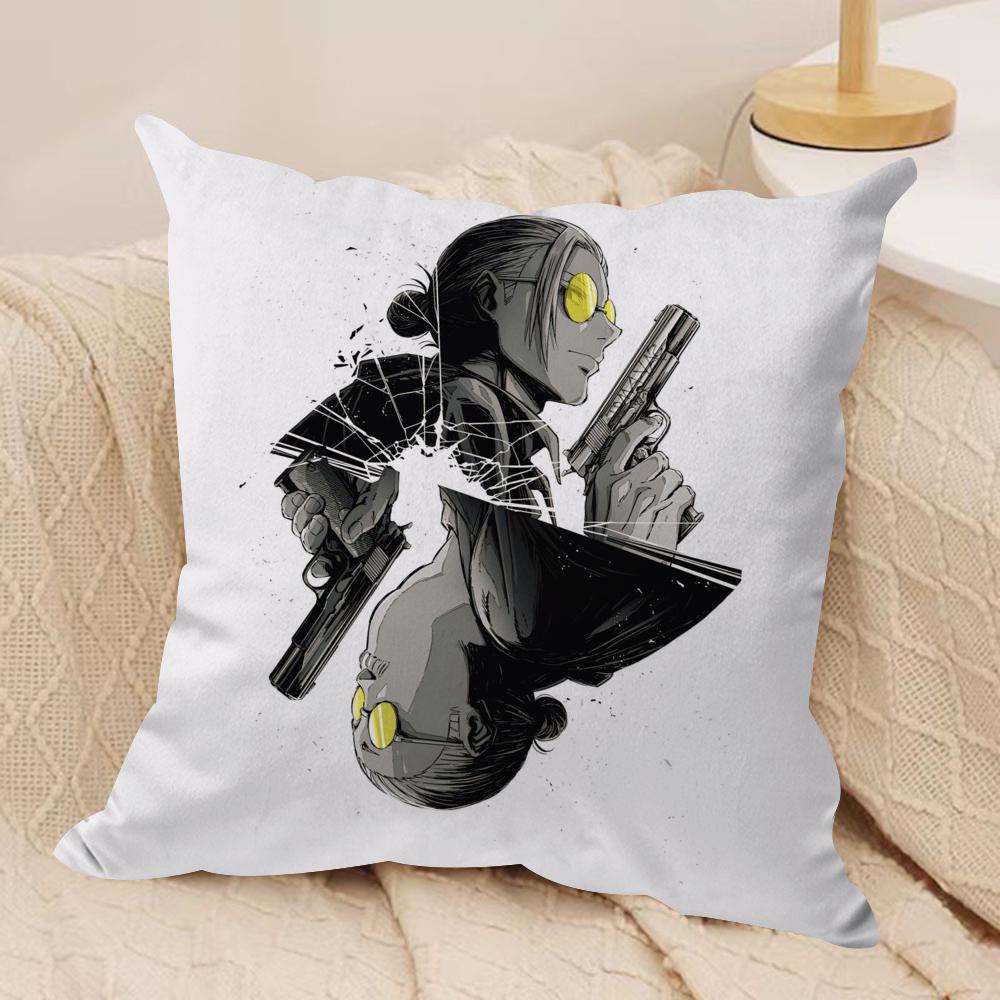 Anime S-Sakamoto Days Cushion Cover Soft Plush Double-Sided Pillow Cover Cozy Sofa Cushion Case Home Gift for Living Room