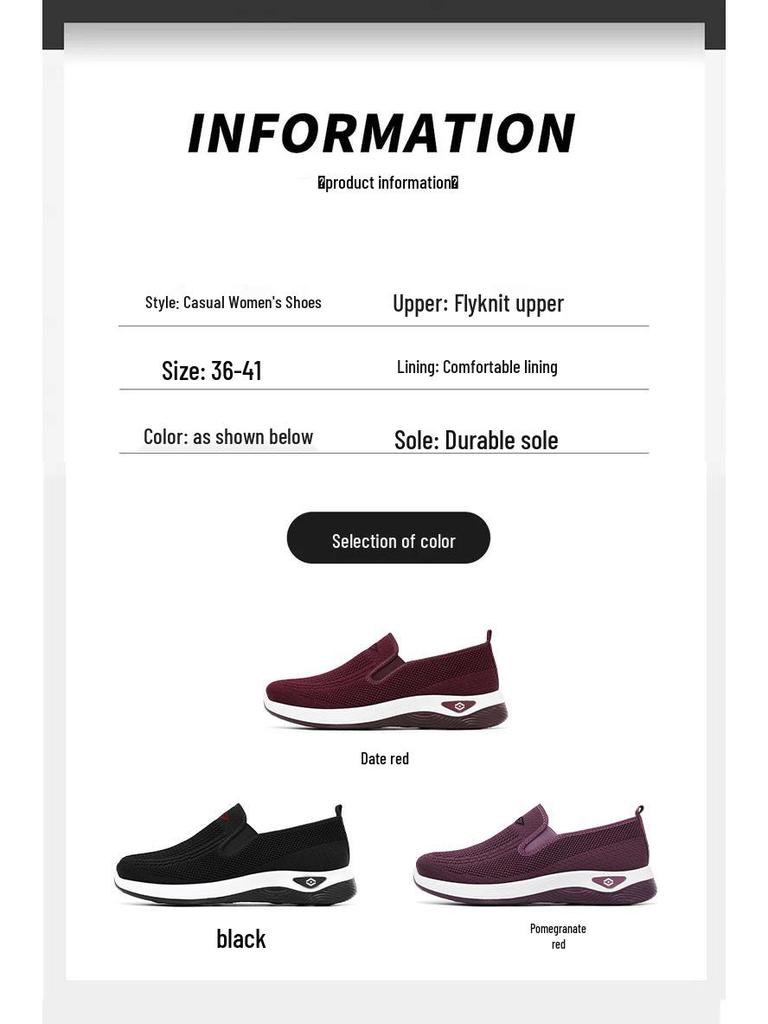 Jinshiyuan Women's Plus Size Soft Sole Comfort Shoes for Middle-Aged & Elderly