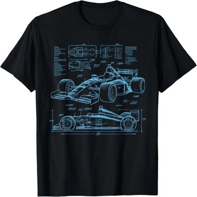 Formula Racing Car Silhouette Mechanic Car Guys T-Shirt