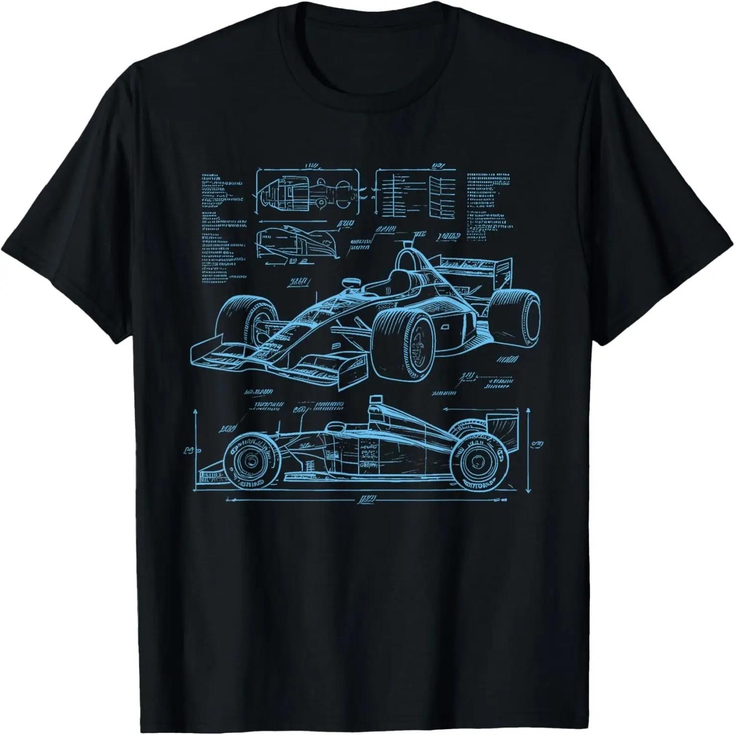 Formula Racing Car Silhouette Mechanic Car Guys T-Shirt S
