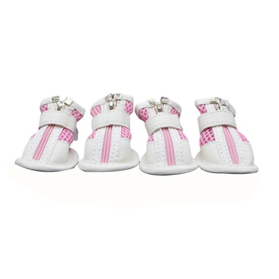 Pet Puppy Teddy Mesh Dragkedja Sneakers Andas Magic Tape Stängning Cat Dog Skor