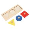 Baby Kleinkinder 3 Farben Drehknopf Puzzle Spielzeug Heimparty Lustiges Holz Geometrische Form Puzzle Pädagogisch