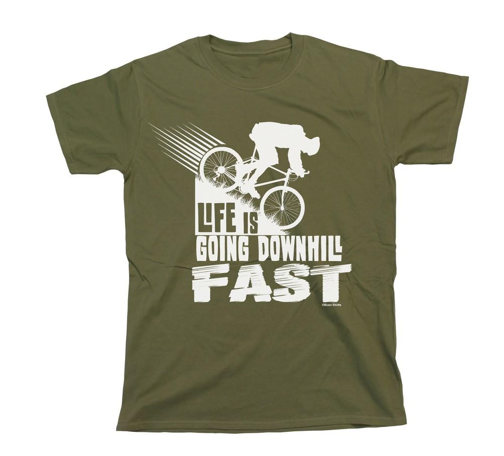 

Мужская велосипедная футболка Жизнь быстро катится под гору Подарок на Рождество для велосипедиста XL