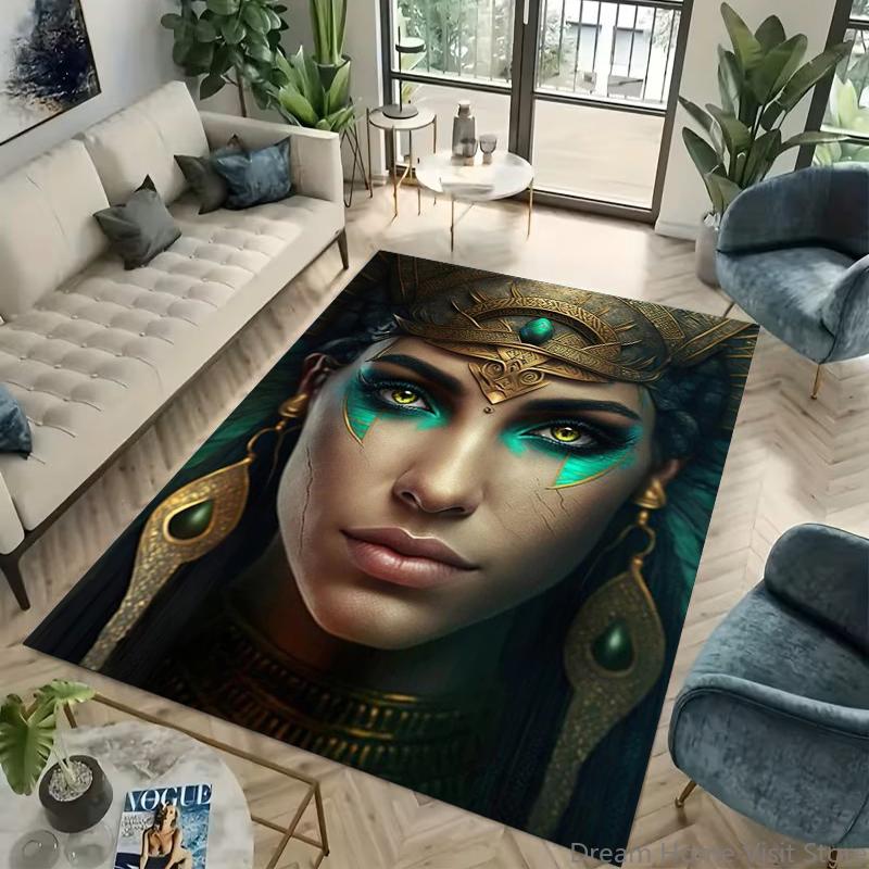 15 Size Ancient Cat Goddess Pattern Area Rug Carpet Bedroom Living Room Carpet Kitchen Floor Mat Home Decor Non-Slip Floor Mat