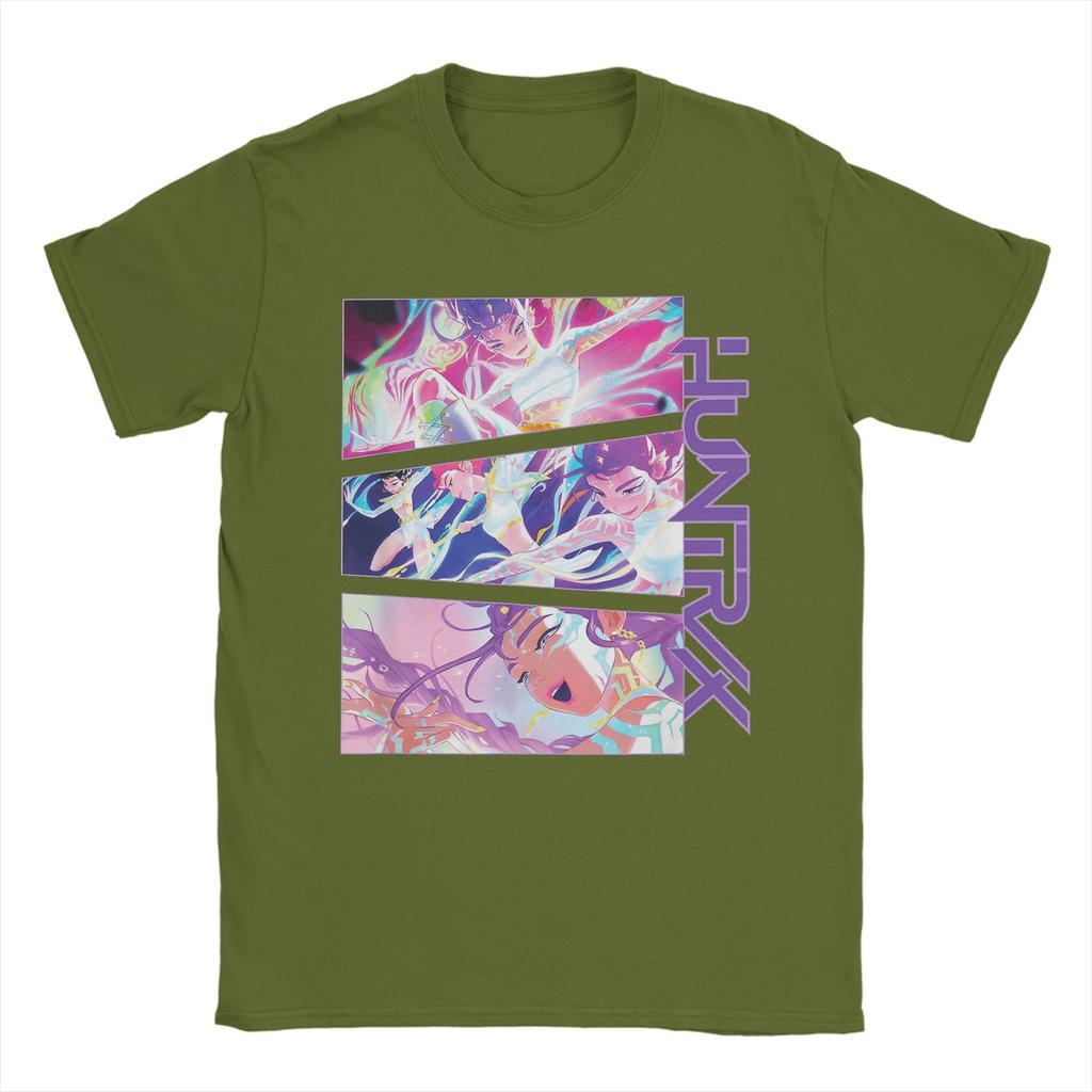 HUNTRIX Girls KPop Demon Hunters T Shirt Men Cotton Vintage T-Shirts O Neck Tees Short Sleeve Clothing Gift Idea