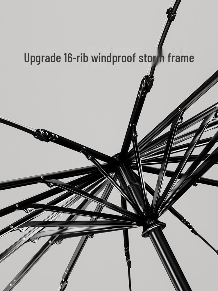 16-Rib Automatic Windproof Double Umbrella for Men, Enlarged, Thickened, Storm Resistant, Foldable, and Large Size