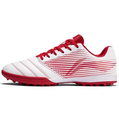 Li Ning TF Kunstrasen Kunstrasen Synthetikleder Rutschfest Abriebfest Fußballschuhe Herren Weiß Rot ASTQ005-1