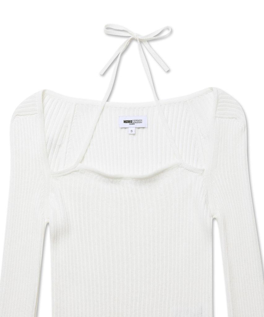 Michikoleondeonkosino Cutout Halterneck Knit Top Ivory