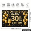 Luxurious Black and Gold Color Theme Birthday Backdrop for 30th Birthday celebrationXY