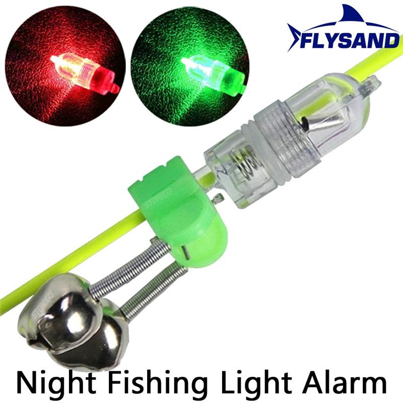 FLYSAND Fishing Bell Light Bell Fish Bell Alarm Pisces Bell Clip Alarm Night Fishing LED Red Green Light Double Alarm Bells