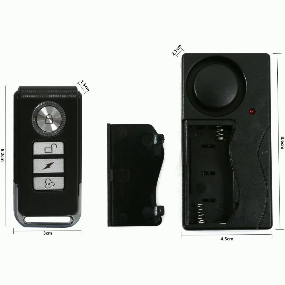 110dB Anti-Theft Vibration Alarm with Remote Control Alarm Door and Window Alarm Motorcycle Bicycle Security Sensors