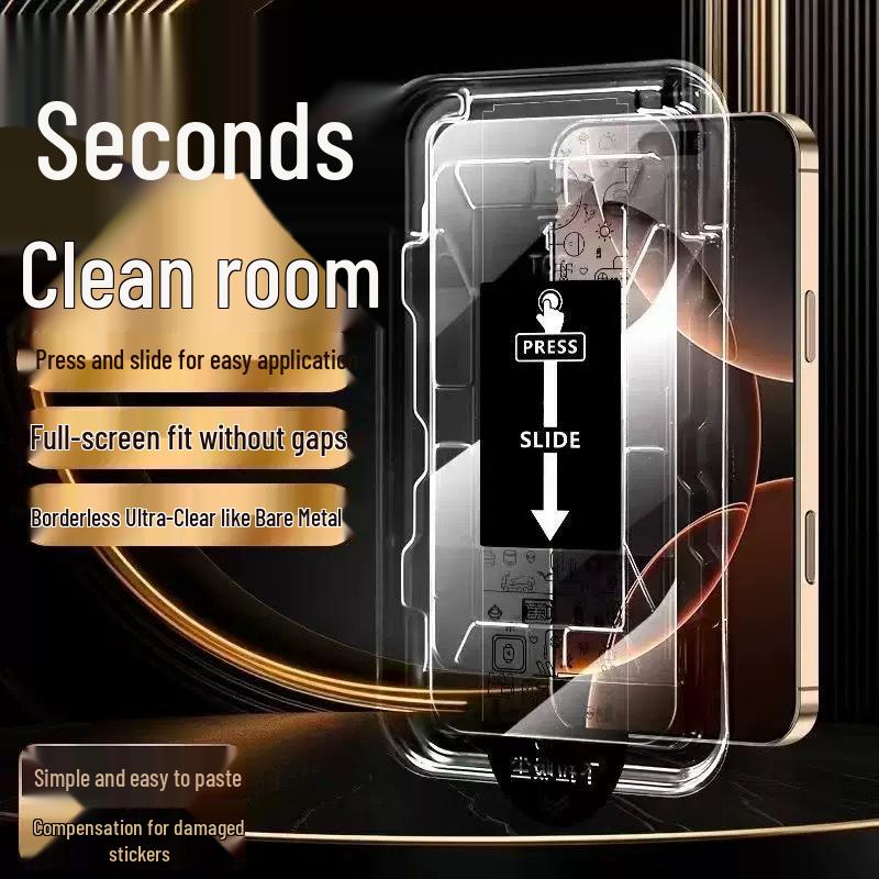 Apple 17 Pro Max Randloser Staubdichter Displayschutz aus gehärtetem Glas - Full HD Transparenz