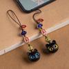 Style Cat Pendant Keychain Components Sandalwood KeyChains Jewelry Findings Wood Car Keyring