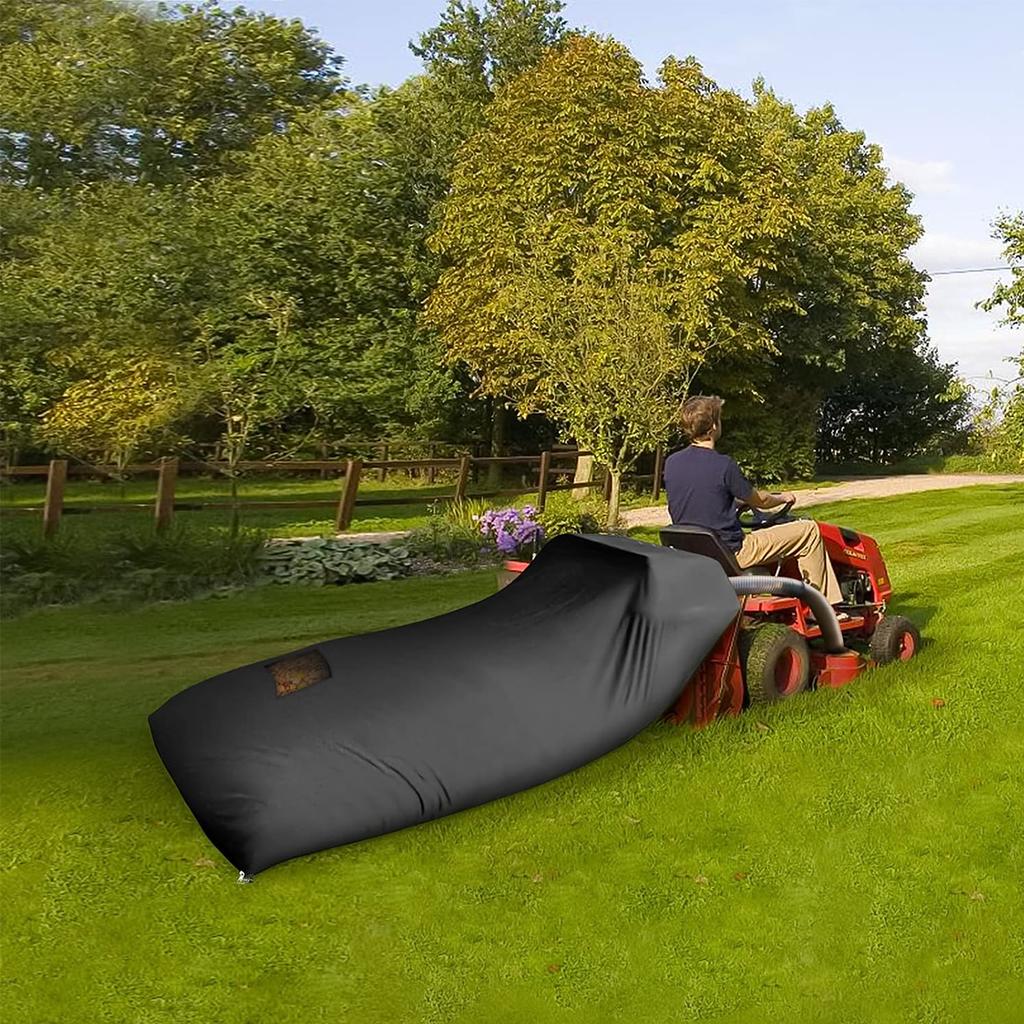 Lawn Tractor Leaf Bag Grass Catcher Bag Garden Leaf Bag 200×130cm Wear-Resistant 420D Oxford Cloth Lawn Mower Grass Bag