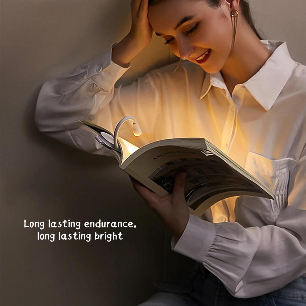 Book Light Mini LED Reading Light 3-Level Rechargeable Warm Cool White Flexible Easy Clip Lamp Read Night Reading Drop Shipping