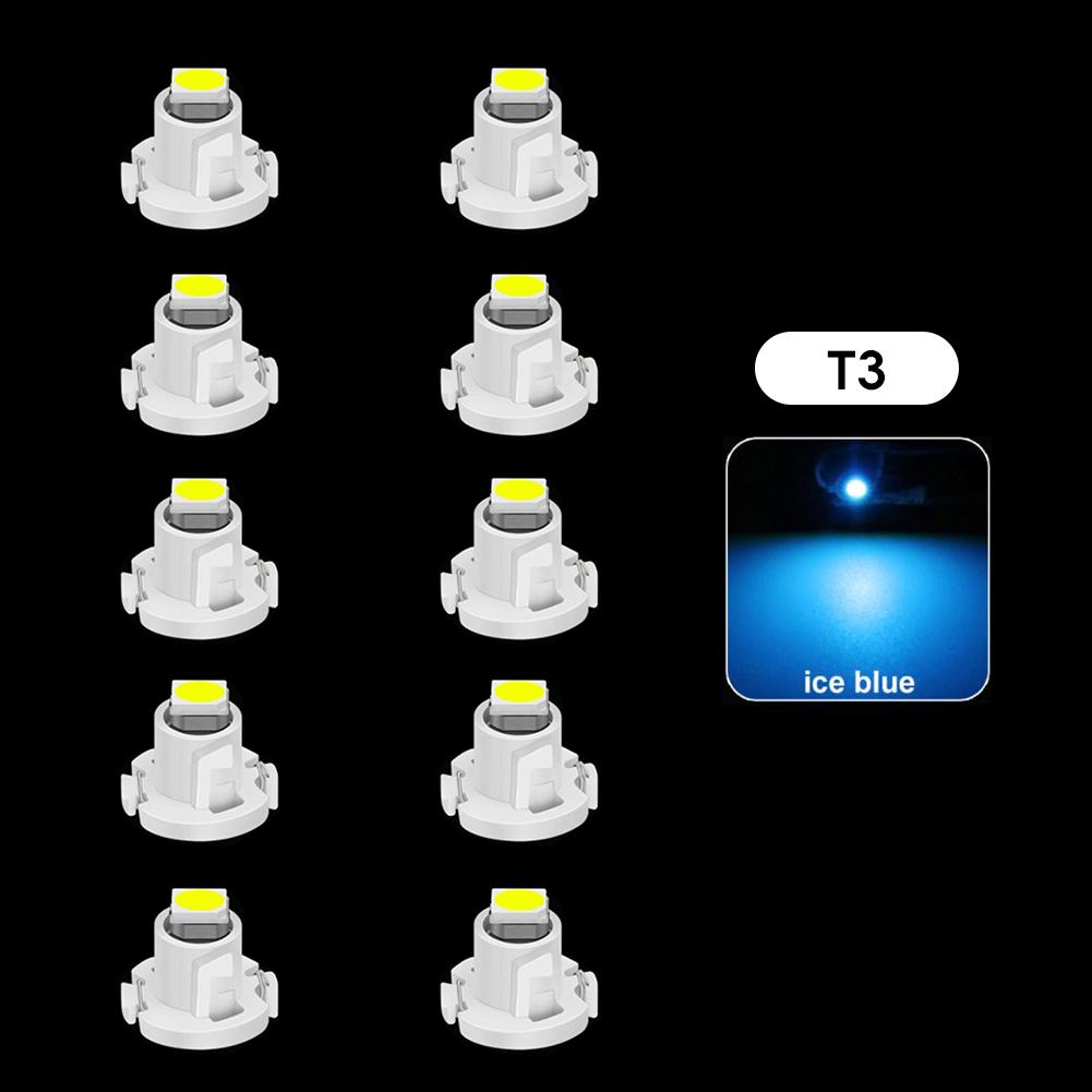 10Pcs Car Interior Indicator Lights Wedge Dashboard Warming Instrument Light T3 LED T4.2 T4.7 Led Bulb Canbus 3030SMD 12V Auto Lamp