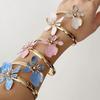 Multifunctional Adjustable Flower Shape Metal Bangle Bracelet Adjustable Diameter for Trendy Accessories and Gift Giving