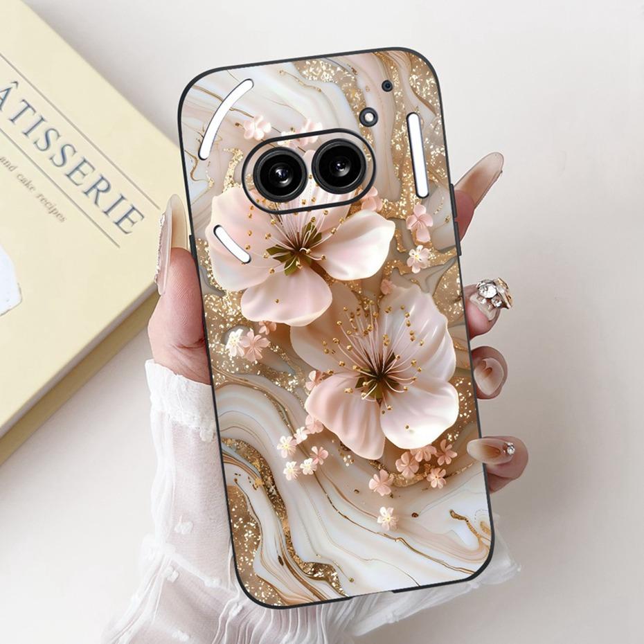 Fashion Painting Phone Case For Nothing Phone (2a) Plus Black Silicone Soft Cover For Nothing Phone 2 Phone2a Cases Bumpers