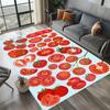 Vibrant Tomato Print Area Rug Juicy Red Tomato Slice Pattern Floor Mat for Kitchen Dining Room Living Room and Fresh Home Decor