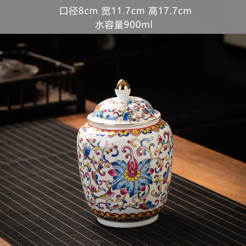 Blue and White Ceramic Sealed Jar Candy Coffee Storage General Jar Household Moisture-proof Tea Jars Tea Packaging Jars Tea Box