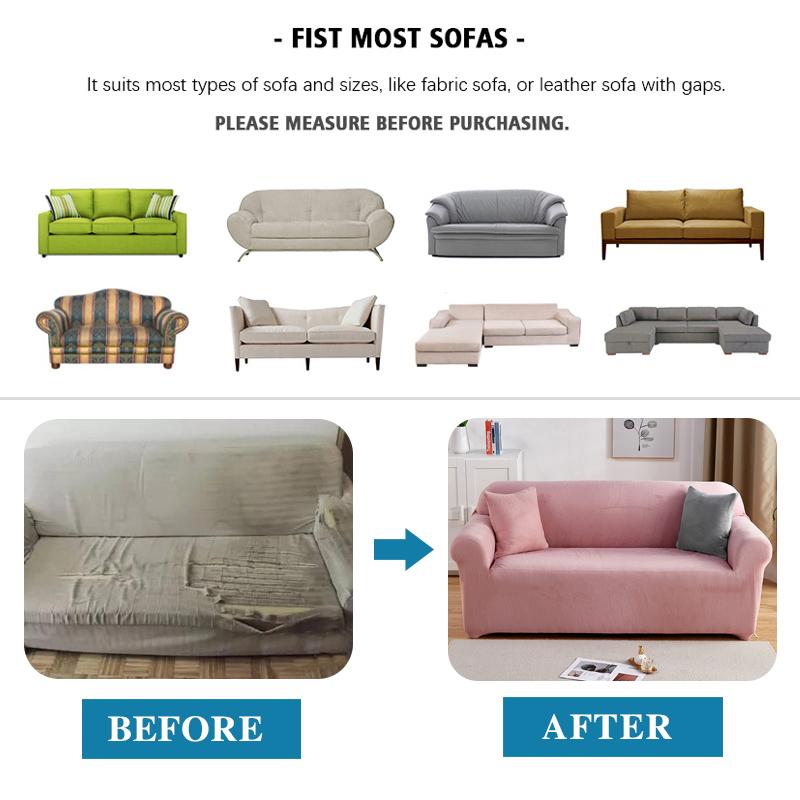 Plüschstoff Sofabezüge für Wohnzimmer 1/2/3/4 Sitzer Elastischer Stretch Couchbezug L-förmige Sofahusse Möbelschutz