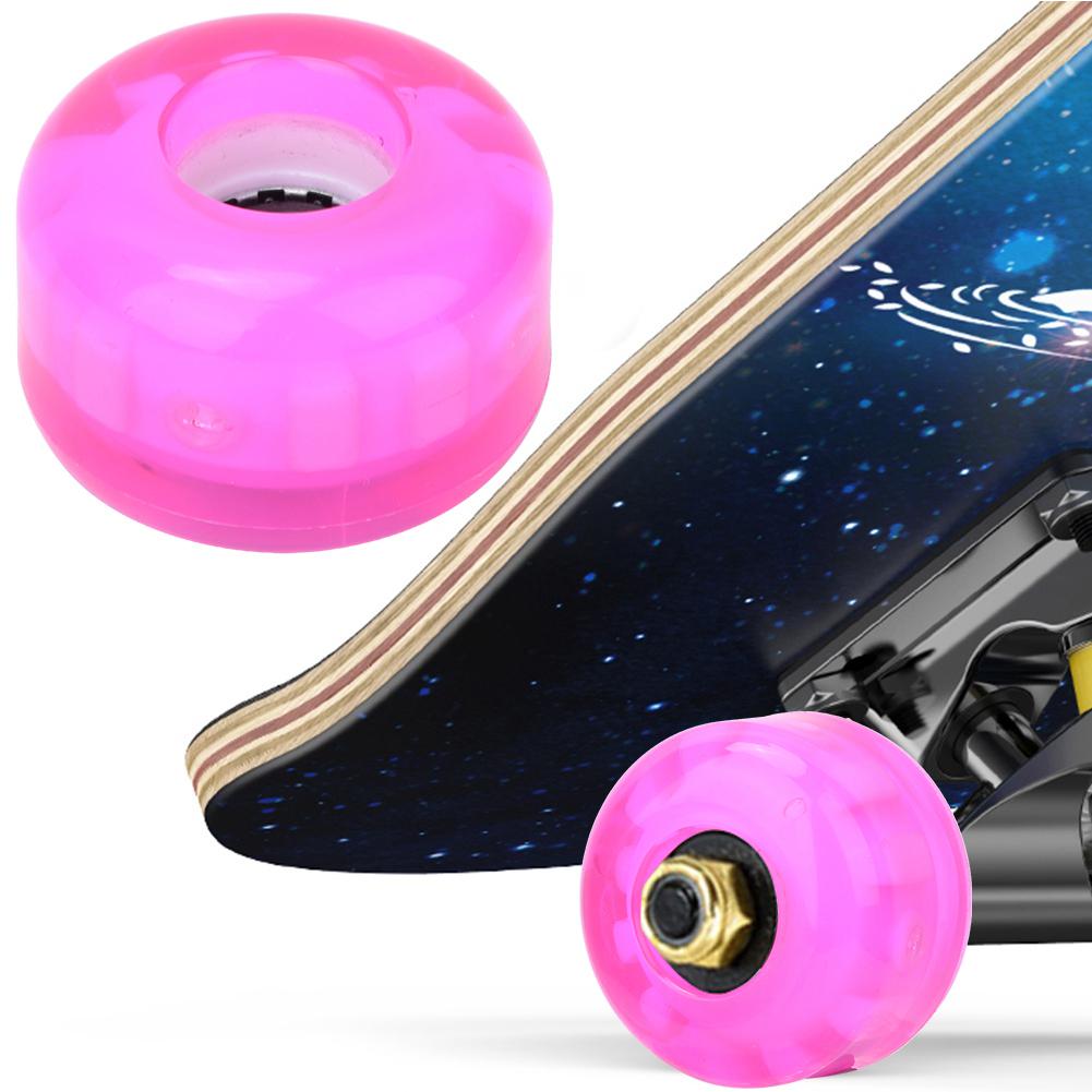 4PCS MS2409 PU Pink 54x36mm Skateboard Double Rocker Flashing Wheel Downspeed Sliding Wheels