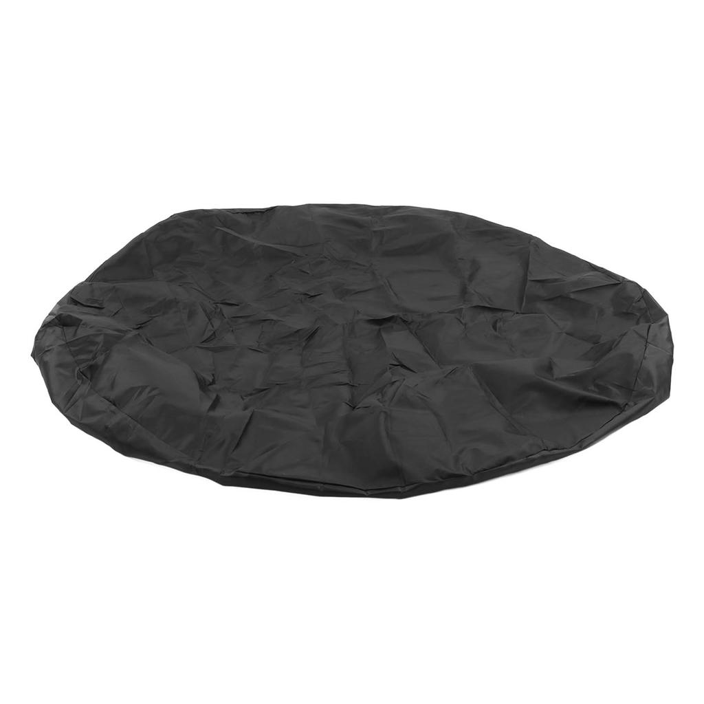 4ft Round Hot Tub Cover Oxford Fabric Folding Heat Insulation Waterproof Dustproof Pool Cover Black