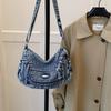 Schultertasche mit großer Kapazität Damen Denim Umhängetasche Mamatasche