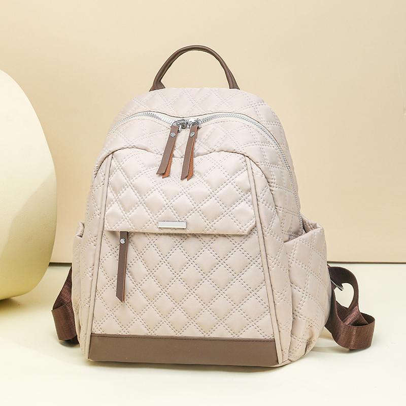 Rhomboid Quilted Backpack Women's Large Capacity Backpack