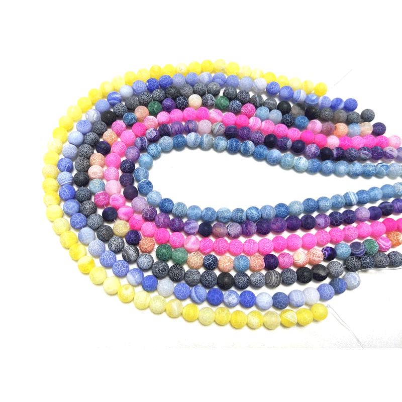 Natural Weathered Agate Frosted Beads for DIY Jewelry Accessories