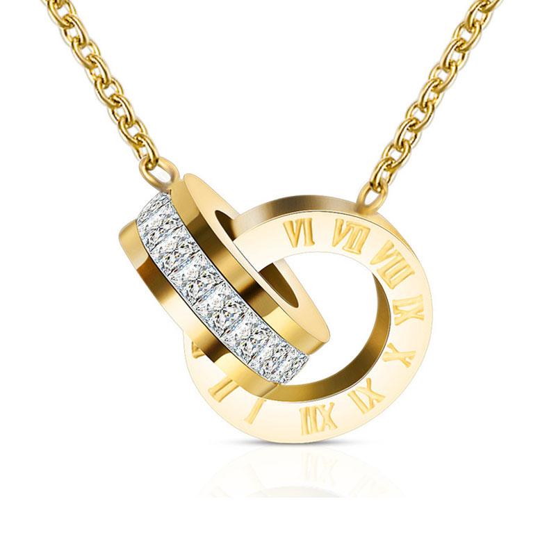 Fashion Top Brand Woman Jewelry Color Roman Numerals Pendant Necklace 316 L Stainless Steel Jewelry