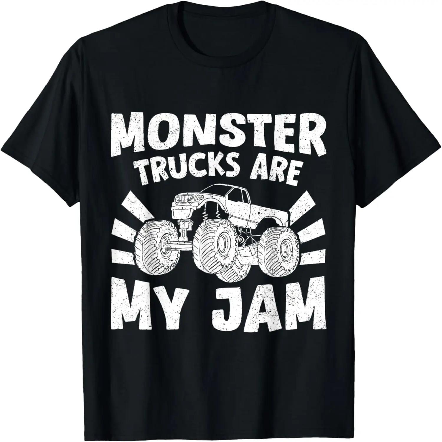 _Monster Trucks Are My Jam_ - Trucker Dad Funny Father s Day T-Shirt S