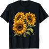 Gelbe Sonnenblume Niedlich Sommer Sonnenblumen Floral Positivität T-Shirt(4)