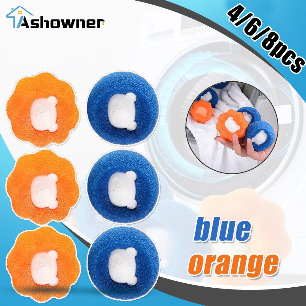 

4/6/8pcs Detergent Laundry Ball Detergent Wool Dryer Balls Washing Machine Adult Home Travel Washing Machine Cleaner Reusable 4Pcs Blue