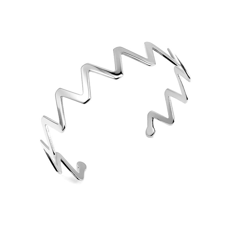 Fashionable 18K Gold Plated Wave Bracelets Gift Stainless Steel Twist Wavy Cuff Bangle for Women for Gift