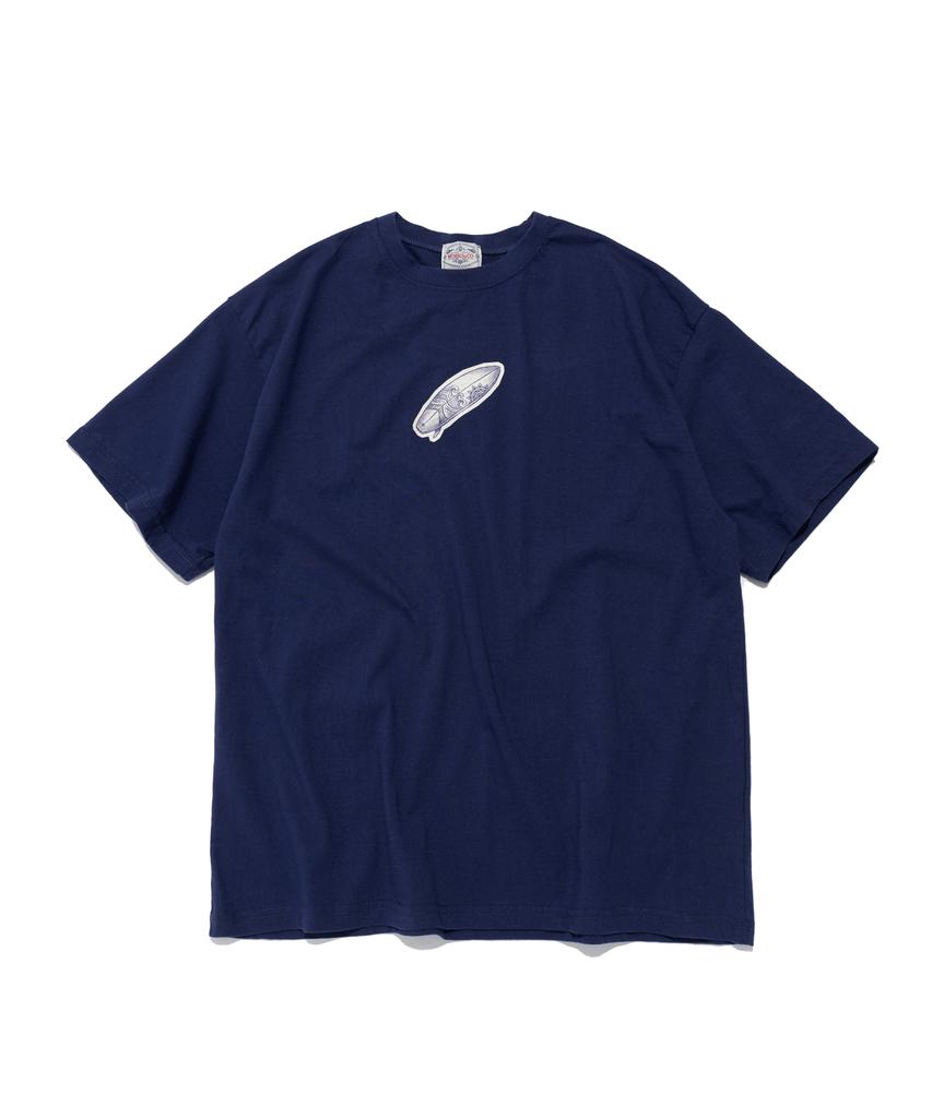 Wogseuaenko Surfboard Washed Short Sleeve T-Shirt (Navy)