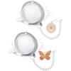 Tea Ball Strainers, 2 Pack Stainless Steel Tea Infuser with Delicate Pink Butterfly & Blossom Charm - Elegant Tea Steeper Gifts for Tea Lovers