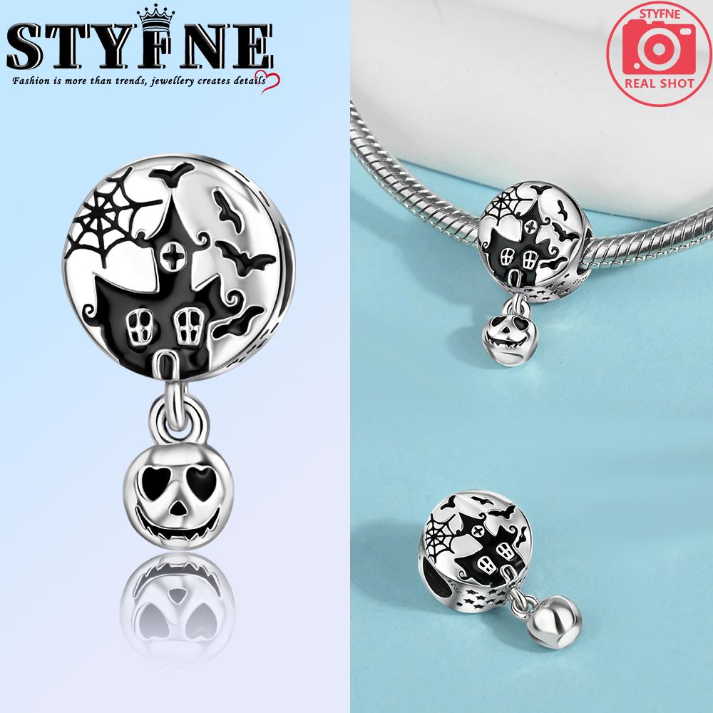 Copper Halloween Luminous Ghost Charm Pendant Beads Fit Original Bracelet For Women Valentine Day Jewelry Gifts