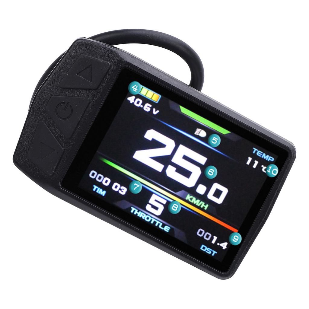 Elektrisches Fahrradpanel mit USB-Ladeanschluss und wasserdichtem Stecker Farb-LCD-Anzeigemeter für KT TF01