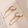 Elegant 18K Gold-Plated Zircon Ear Clips: European-American Style Stainless Steel Earrings